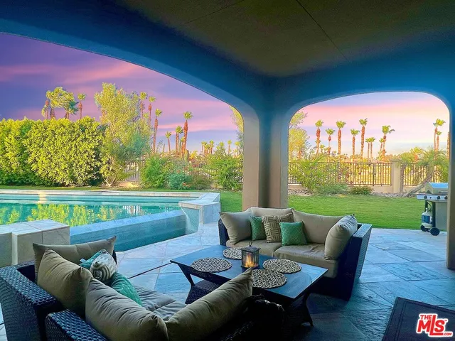 a view of a chairs in a patio