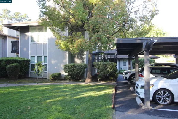 a view of a house with backyard and porch