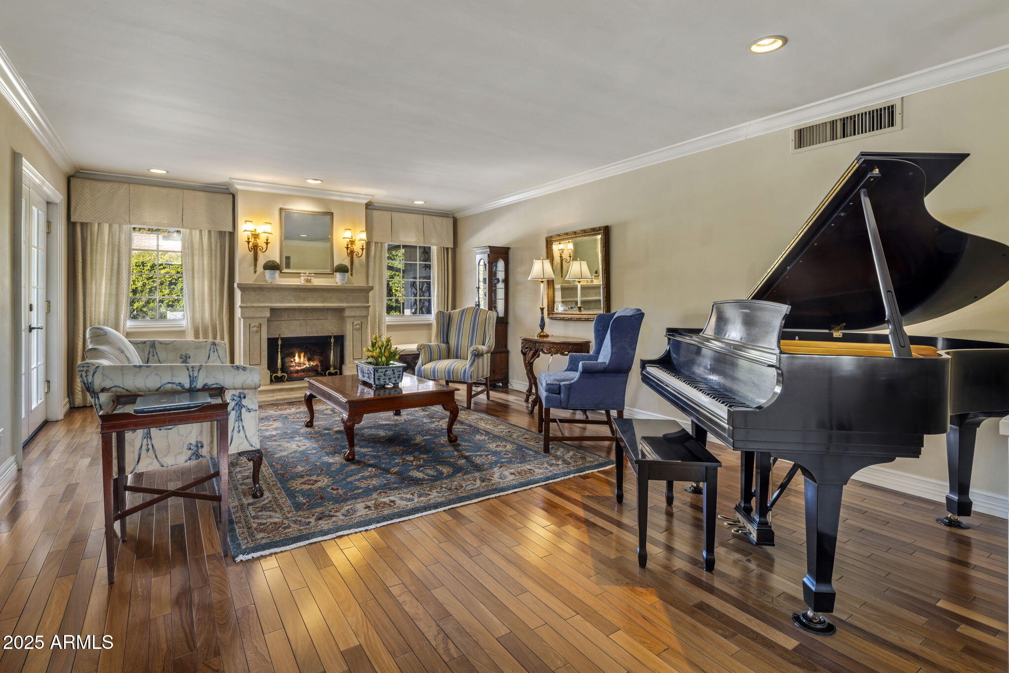 516 West Lawrence Road Phoenix, AZ 85013 - Photo 8 of 65 a living room with furniture and a fireplace