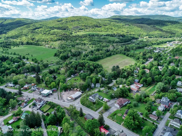 a view of a garden with a lake