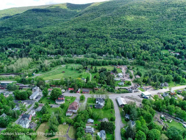 a view of a garden with a flower garden