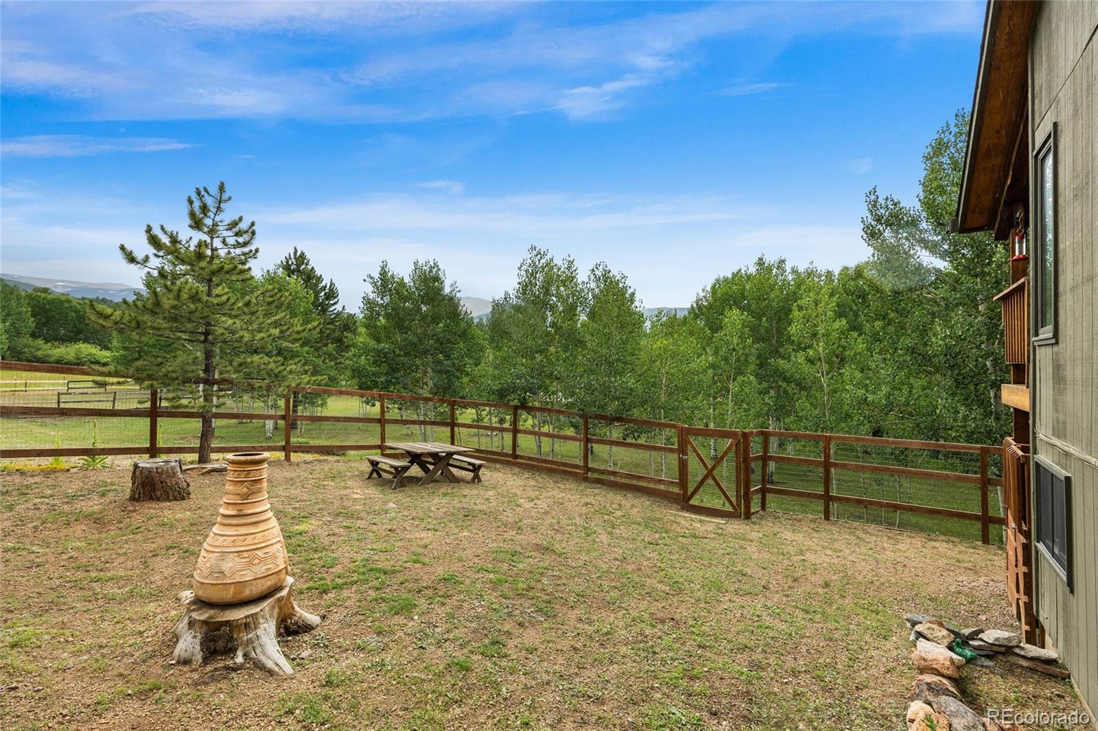 193 Twilight Terrace Drive Bailey, CO 80421 - Photo 29 of 50 a view of a swimming pool with an outdoor seating and a yard