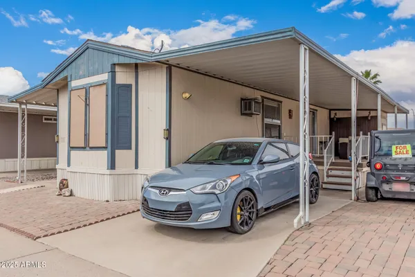 a car parked in front of a house