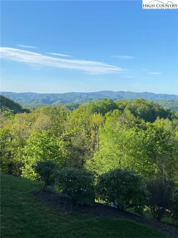a view of a field with an ocean