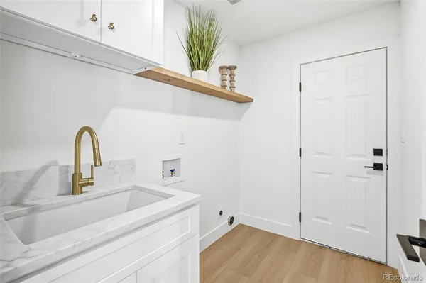a close view of a sink and tap