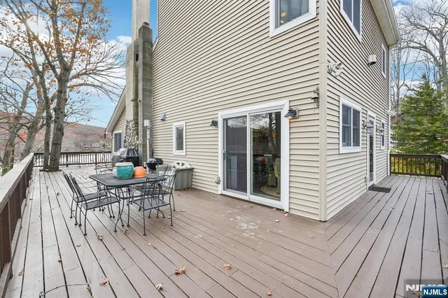 a deck view with a seating space