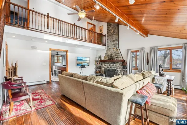 a living room with furniture