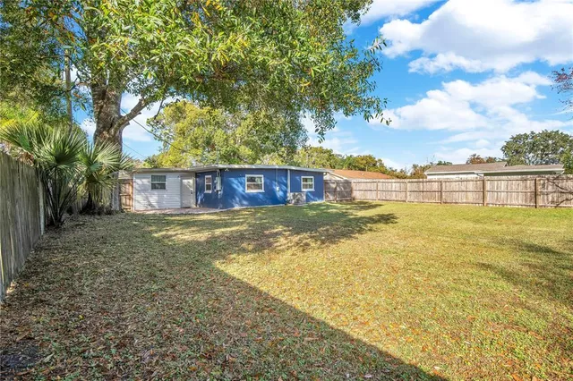 a view of an outdoor space and swimming pool