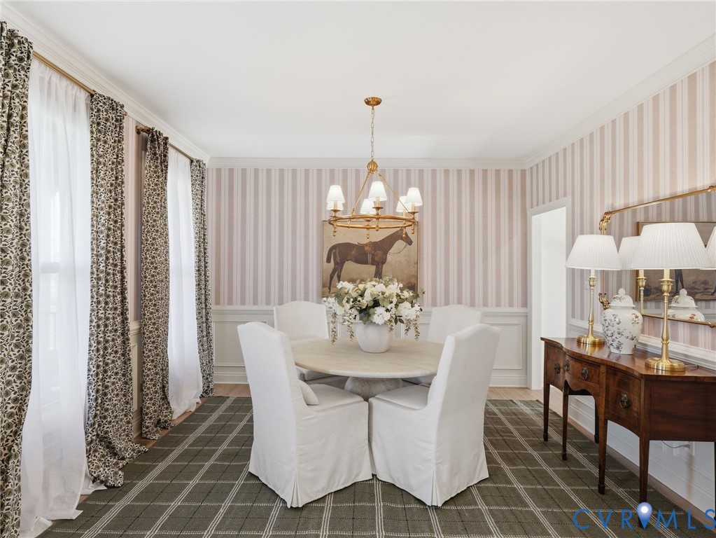 2586 Maidens Road Powhatan, VA 23139 - Photo 6 of 27 a dining room with furniture a chandelier and window