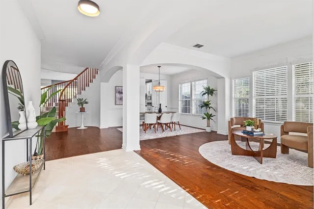 a living room with furniture