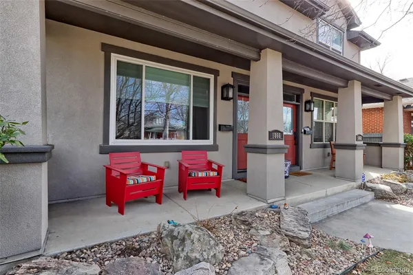a view of a chairs in front of house