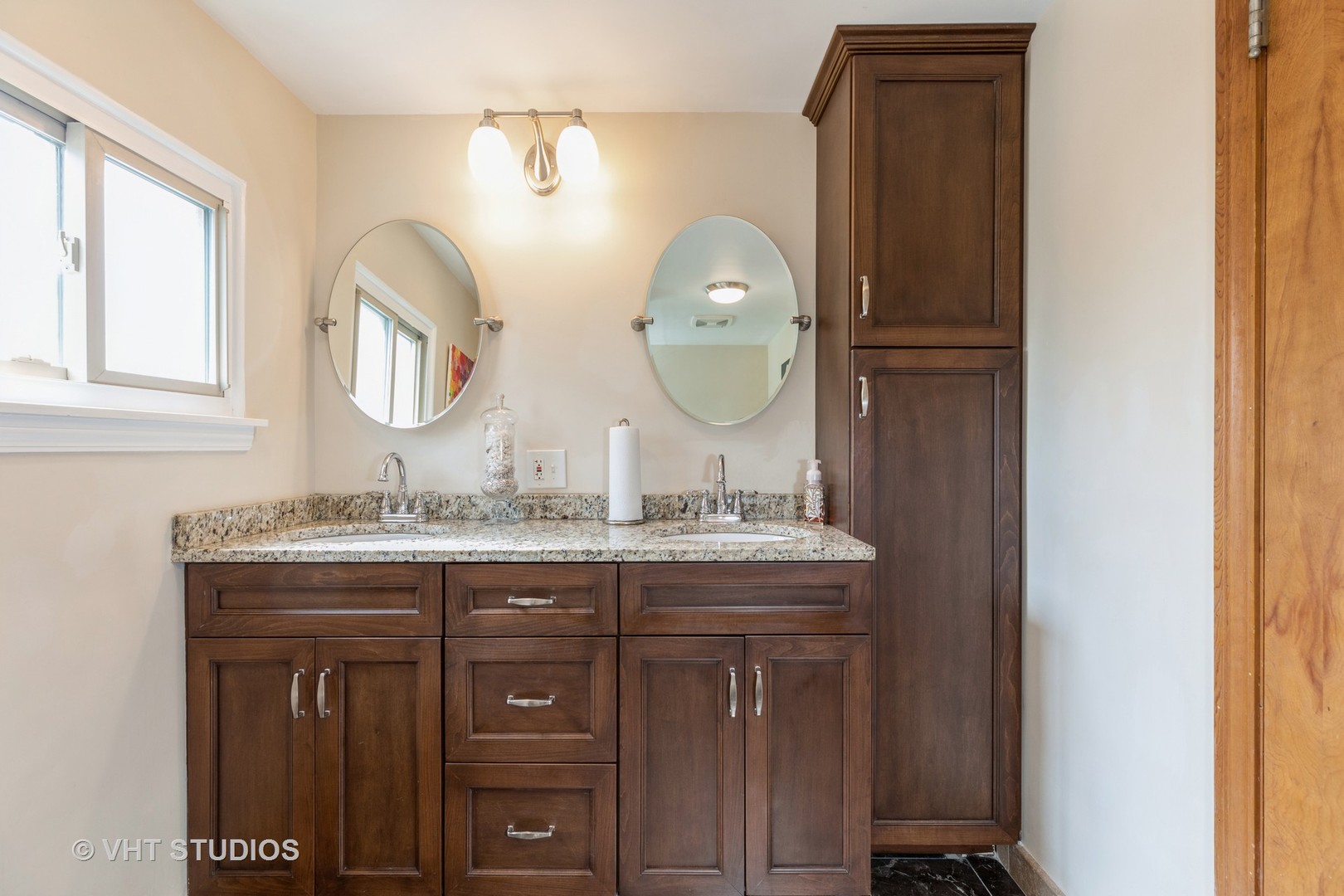 18633 Golfview Avenue Homewood, IL 60430 - Photo 11 of 18 a bathroom with a granite countertop sink a mirror and a vanity