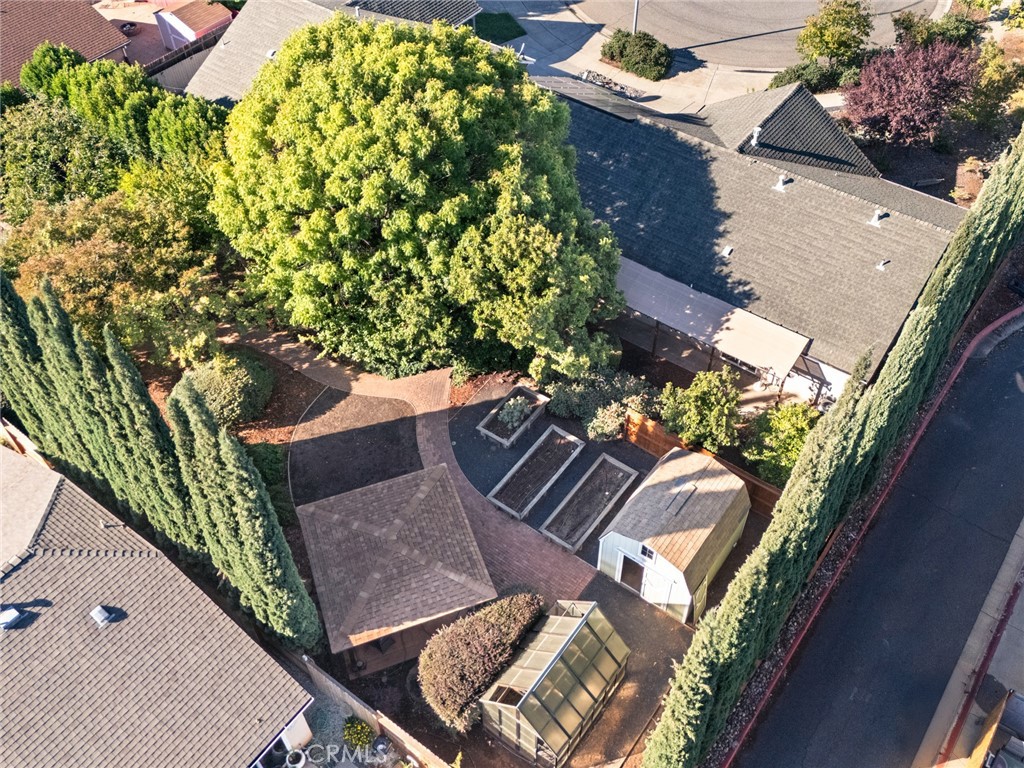38 Lacewing Court Chico, CA 95973 - Photo 43 of 46 an aerial view of a house with garden space and street view