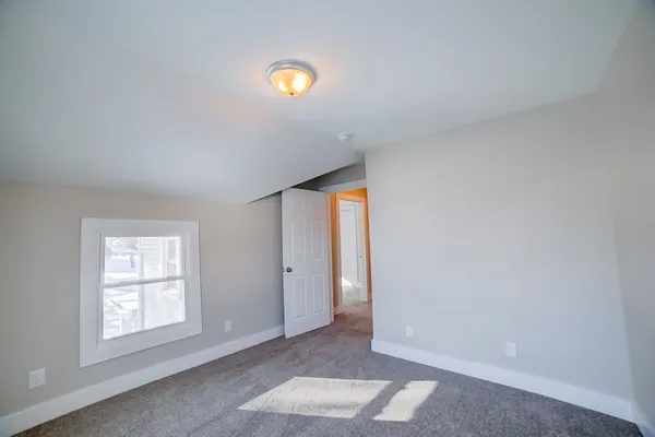 an empty room with a window