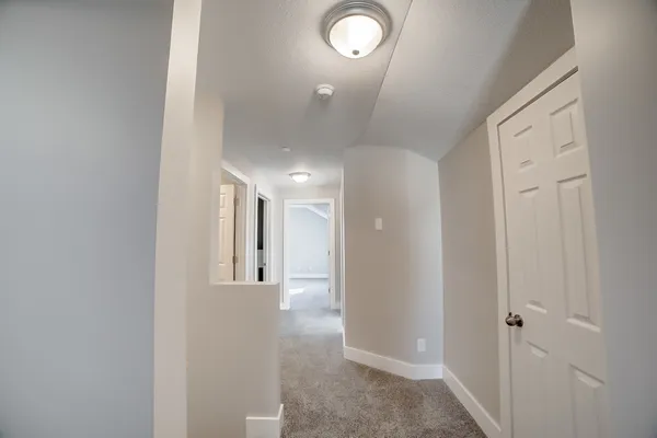 an empty room with closet