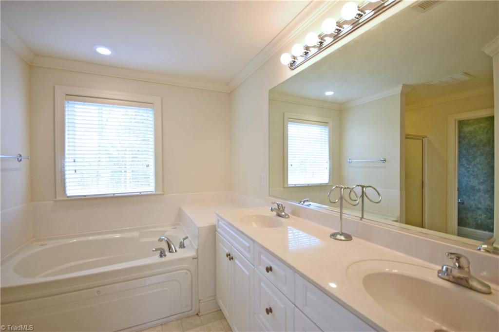 4021 Clinard Road Clemmons, NC 27012 - Photo 17 of 23 Master Bath with double sinks and large soaking tub
