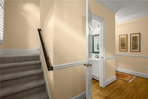 a view of an entryway with staircase