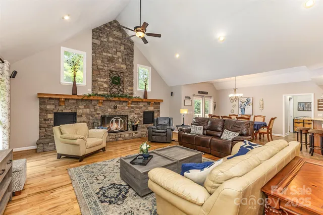a living room with furniture
