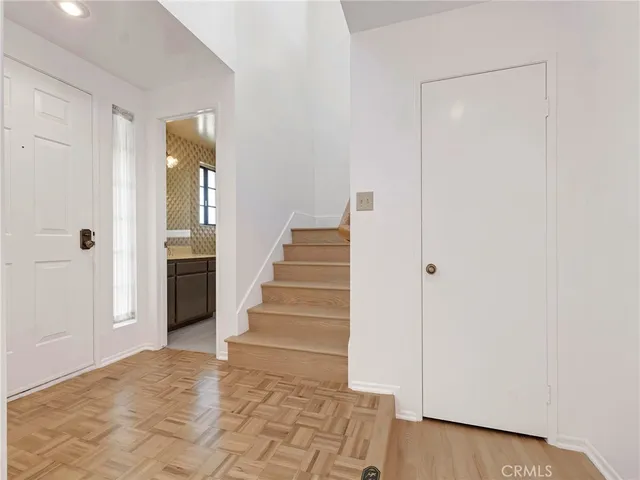 a view of an entryway with staircase