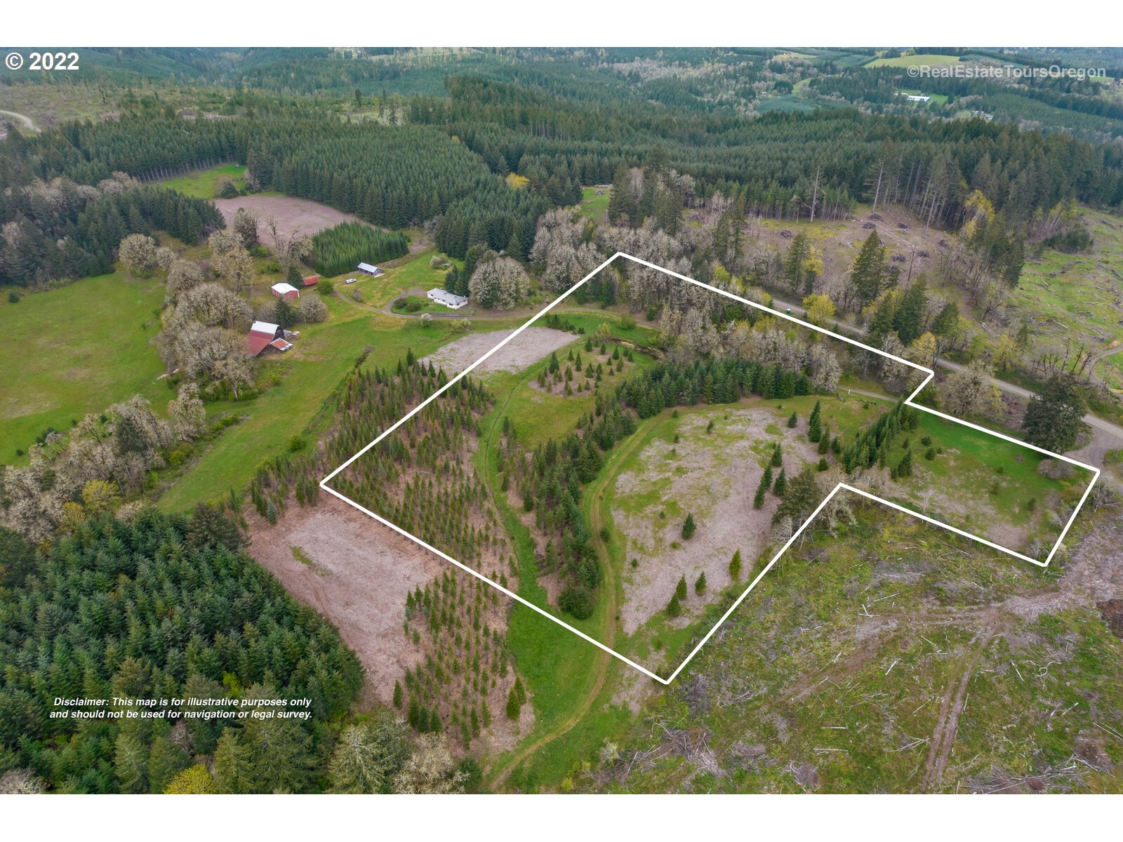 1 Southwest Roberts School Road Gaston, OR 97119 - Photo 1 of 7 a aerial view of a house with a lake view