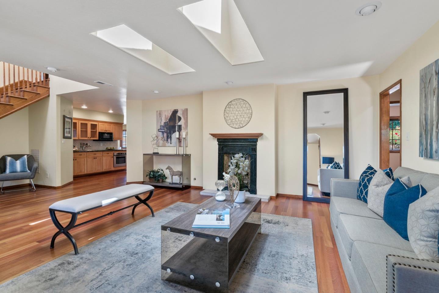 380 Sims Road Santa Cruz, CA 95060 - Photo 9 of 72 a living room with furniture and a fireplace