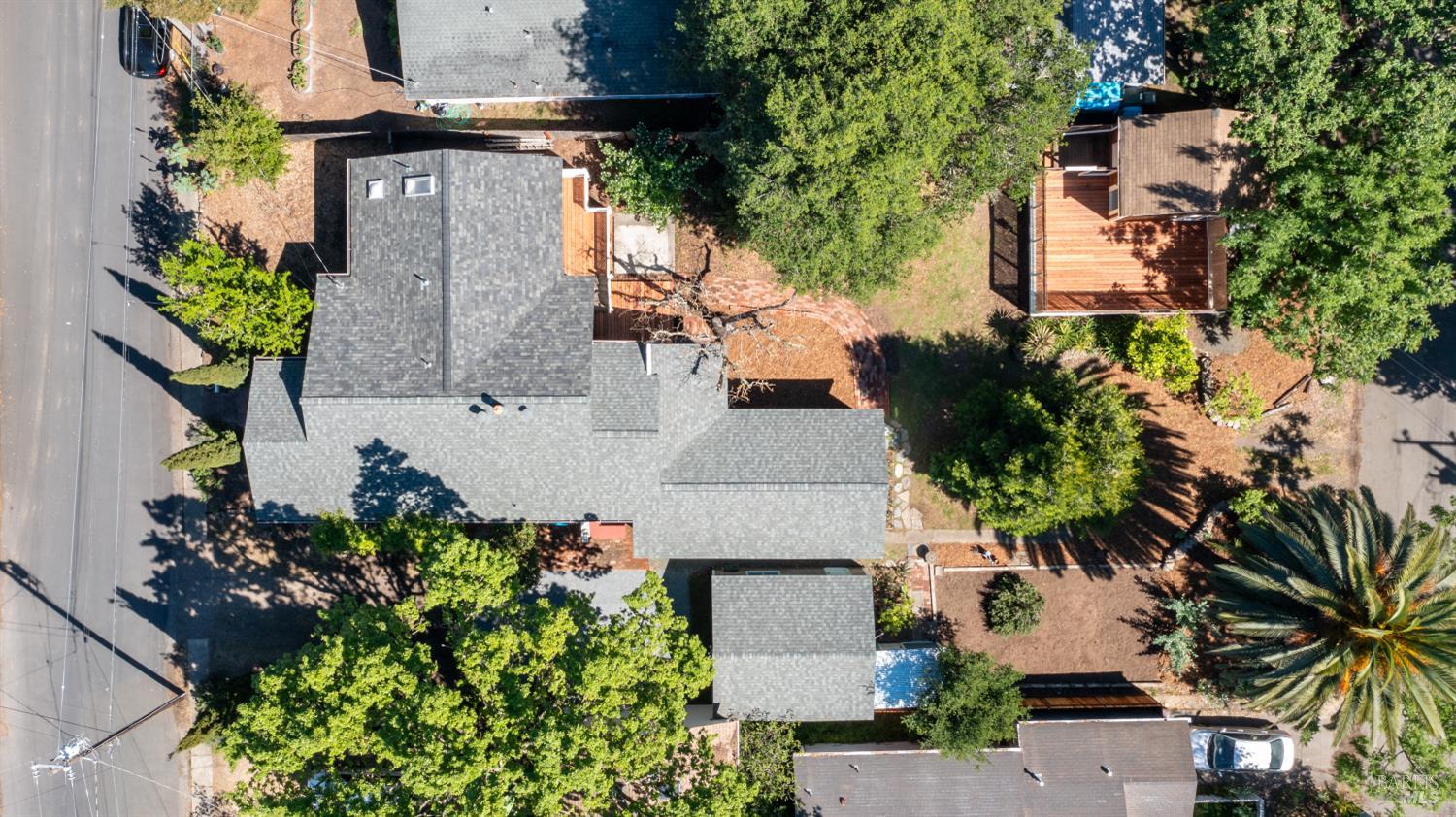 1160 Carr Avenue Santa Rosa, CA 95404 - Photo 46 of 48 Aerial view of main house, detached garage, and detached ADU, between Carr and Fulkerson.