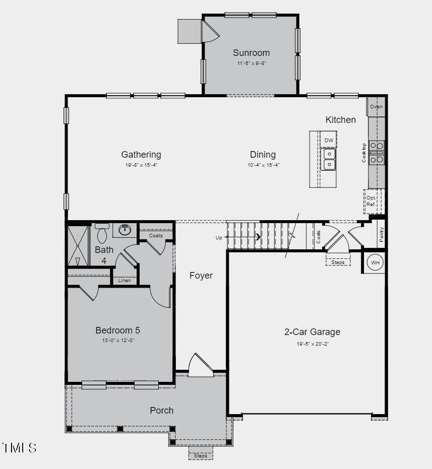 1152 Sun Spgs Road Wake Forest, NC 27587 - Photo 31 of 32 First Floor Plan - Structural options added include: first floor guest suite with full bath, tub and shower in owner's bath, additional windows, sunroom.
