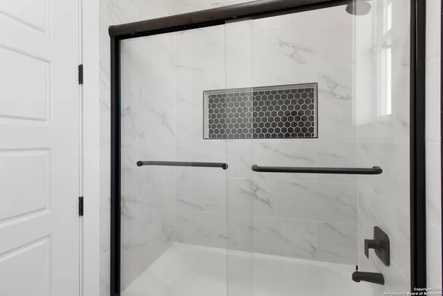 a bathroom with a shower