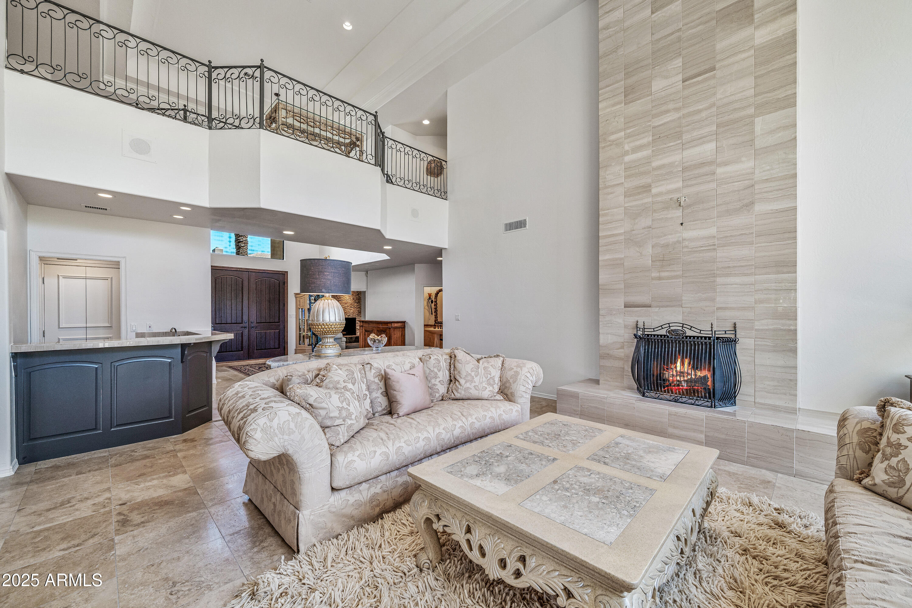 7878 East Gainey Ranch Road, Unit 25 Scottsdale, AZ 85258 - Photo 8 of 57 Living Room w/ Wet Bar & Fireplace