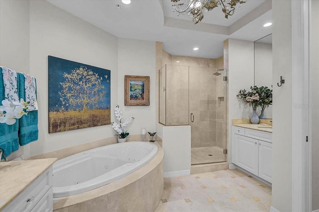 409 North Point Road, Unit 902 Osprey, FL 34229 - Photo 21 of 59 a bathroom with a tub sink and mirror