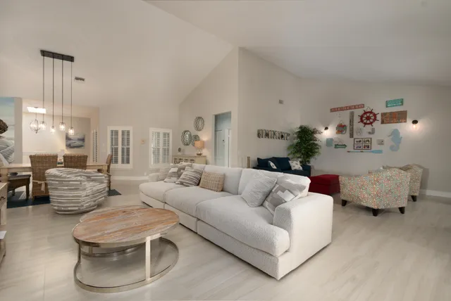 a living room with furniture and a couch