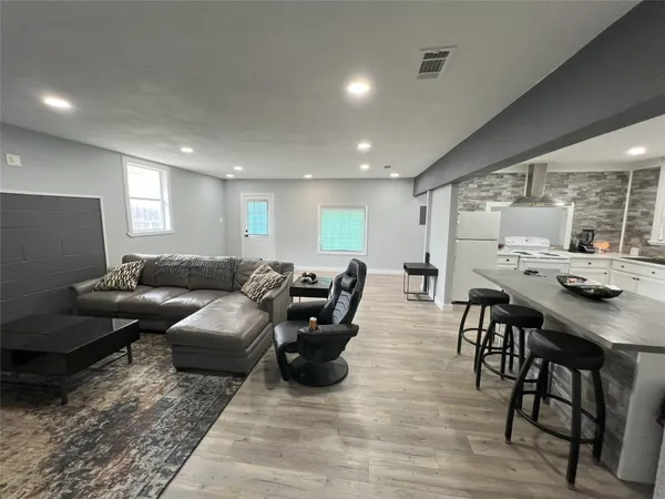 a living room with furniture