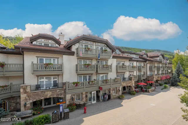 a view of a building with many windows