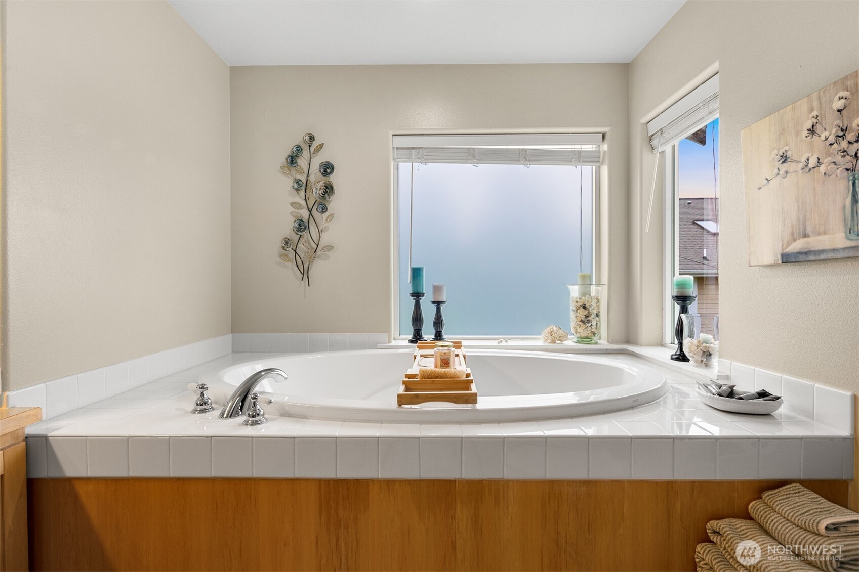 1409 Commodore Place Freeland, WA 98249 - Photo 19 of 38 a bathroom with a granite countertop sink and a mirror