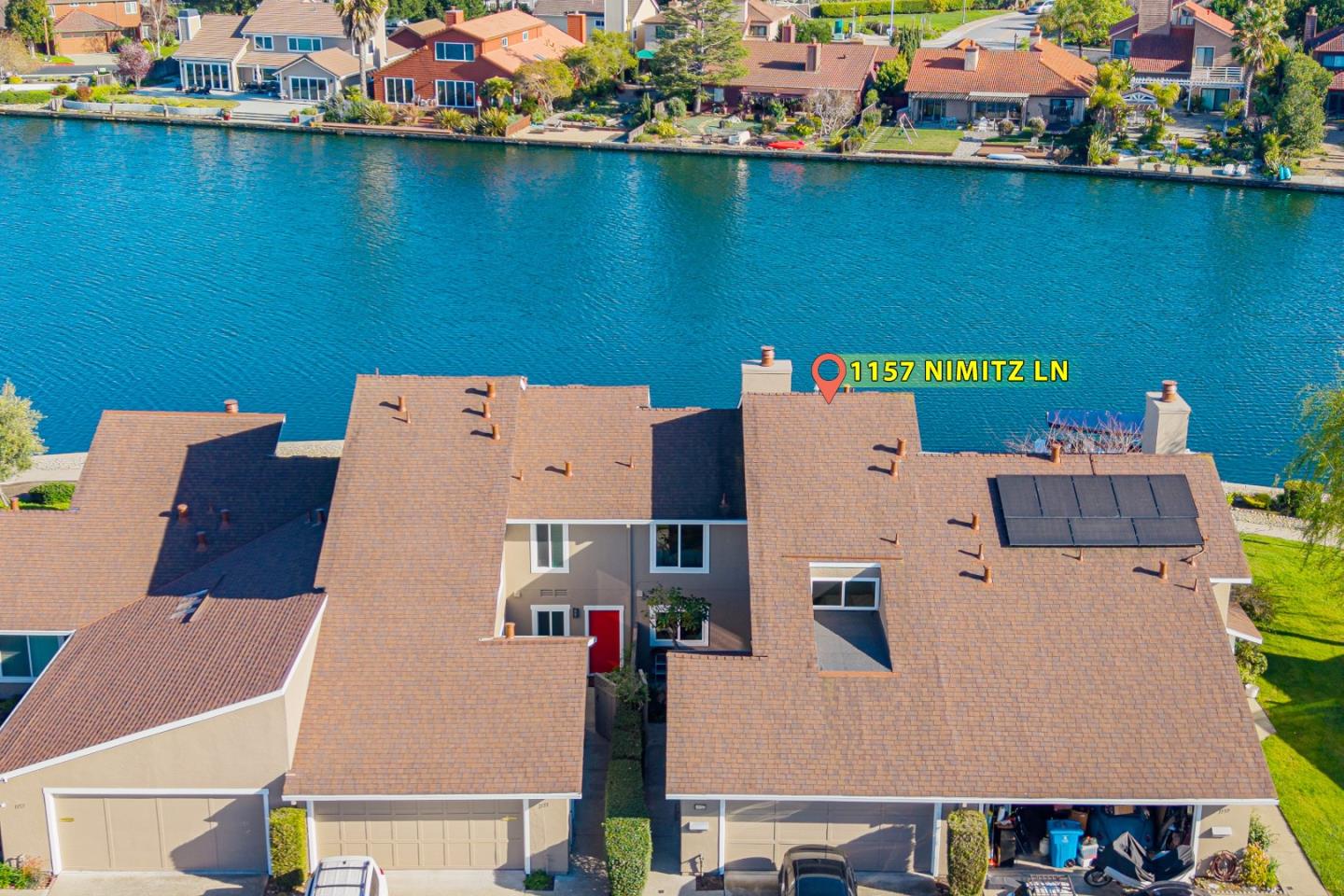 1157 Nimitz Lane Foster City, CA 94404 - Photo 58 of 69 an aerial view of a house with a lake view
