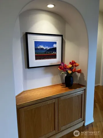 a bathroom with a sink and mirror
