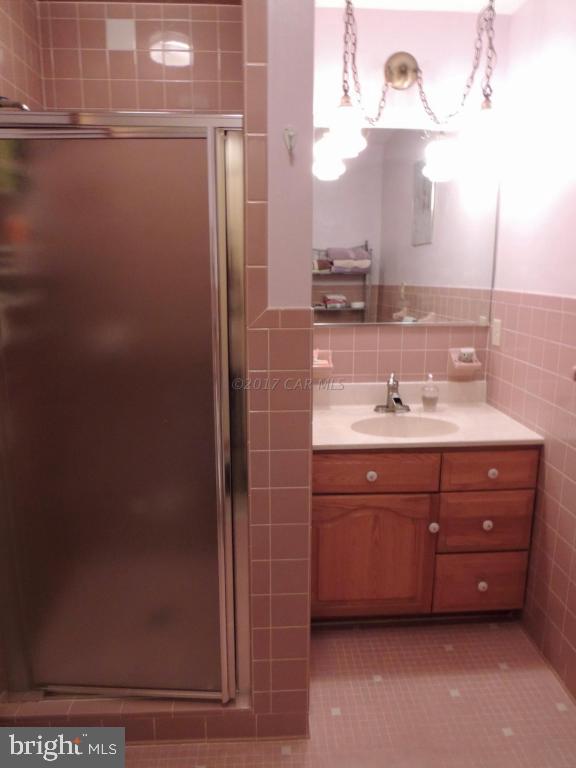 6782 Bent Pine Road Willards, MD 21874 - Photo 18 of 21 a bathroom with a sink a mirror and a shower