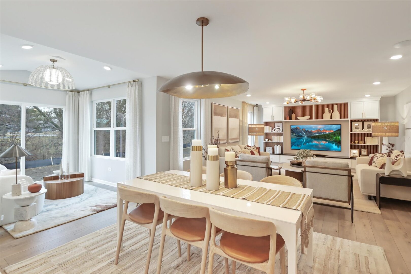 500 Endicott Road South Elgin, IL 60177 - Photo 11 of 30 a dining room with stainless steel appliances kitchen island granite countertop a dining table chairs and a living room view