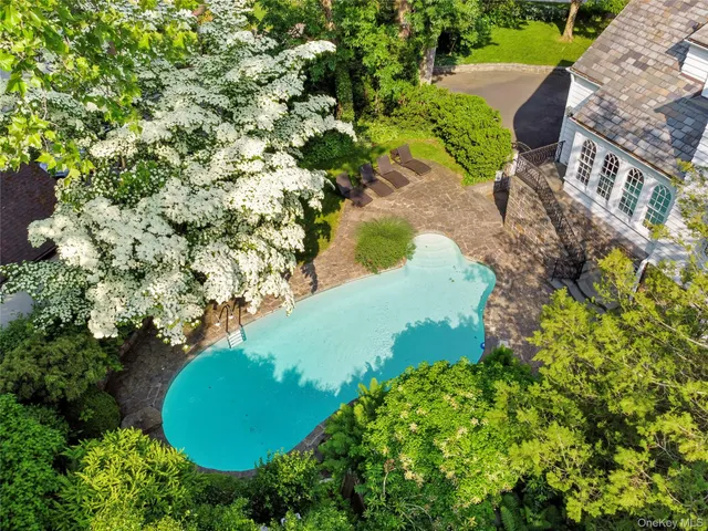 an aerial view of a house