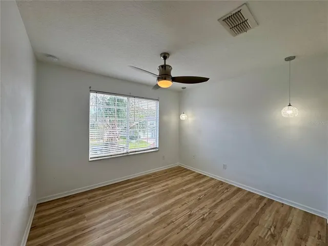 a view of a room with an empty space