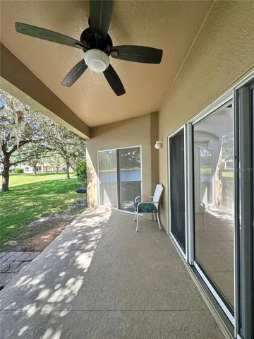 a view of backyard with large trees