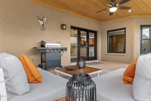 a living room with furniture