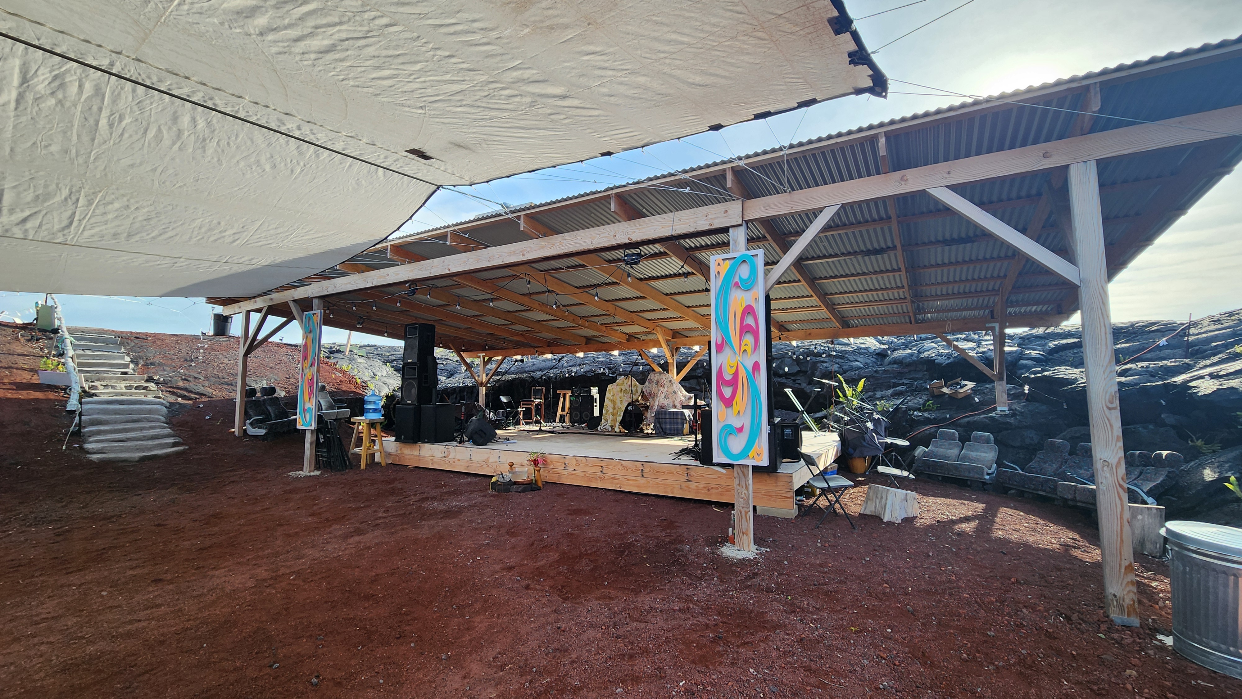 12-4901 Kaimu-Chain Of Craters Road Pahoa, HI 96778 - Photo 11 of 15 a view of a garage with wooden floor