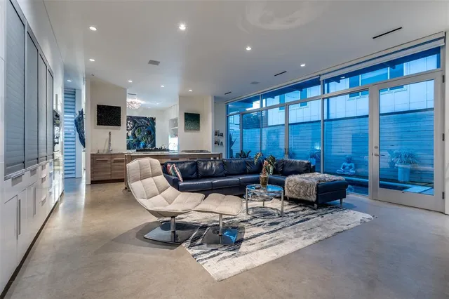 a living room with furniture