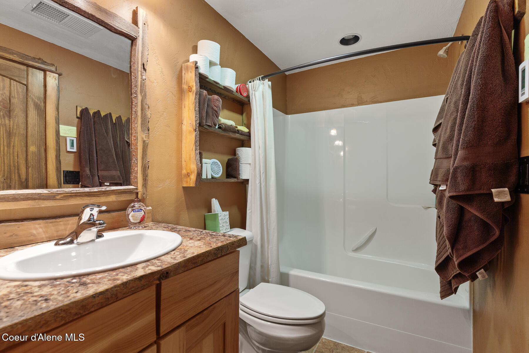 31756 North Riffle Road Spirit Lake, ID 83869 - Photo 12 of 48 Log cabin-lower level bathroom