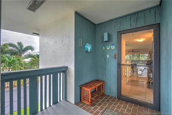 a balcony view with a outdoor space