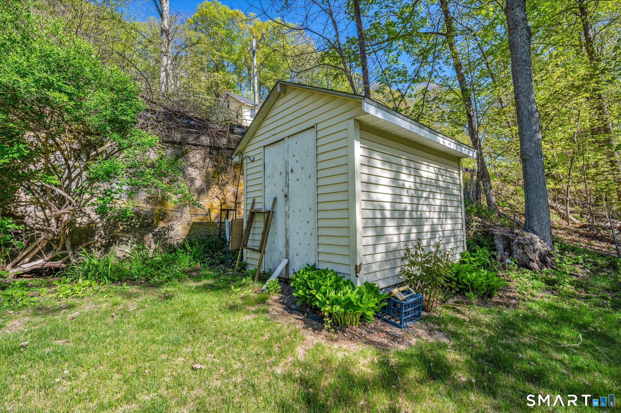 93 Torrington Avenue Canton, CT 06019 - Photo 20 of 24 a view of a backyard with plants and large trees