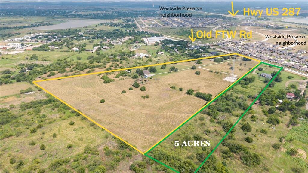 3704 Old Fort Worth Road Midlothian, TX 76065 - Photo 2 of 12 Notice how close to close to US 287 this is! -- Far enough off the highway to not be noisy, but close enough to have quick access. Also notice the sprawling upscale Westside Preserve neighborhood, a master planned community in the works.