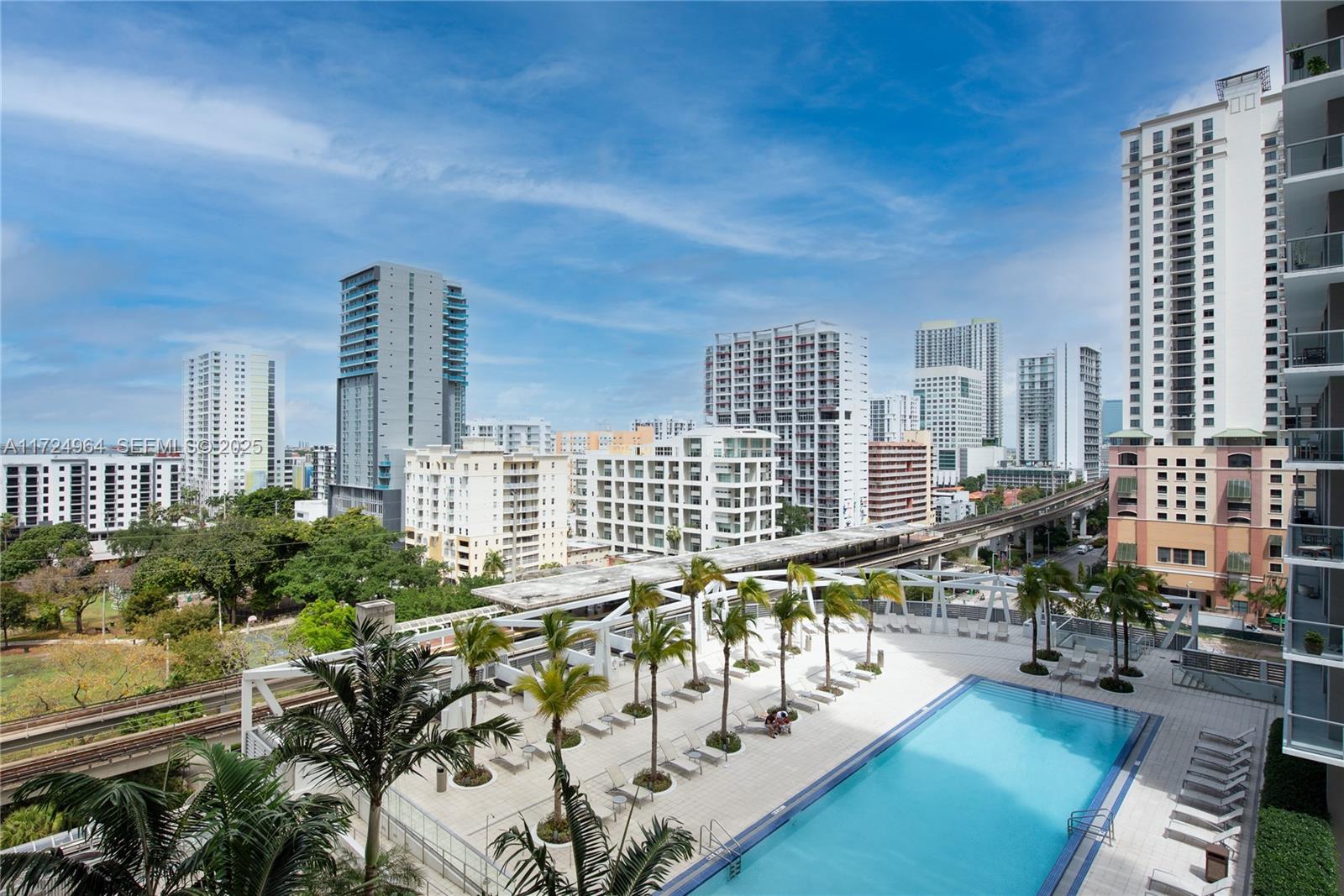 79 Southwest 12th Street, Unit 1107S Miami, FL 33130 - Photo 20 of 26 a view of balcony with outdoor seating and city view