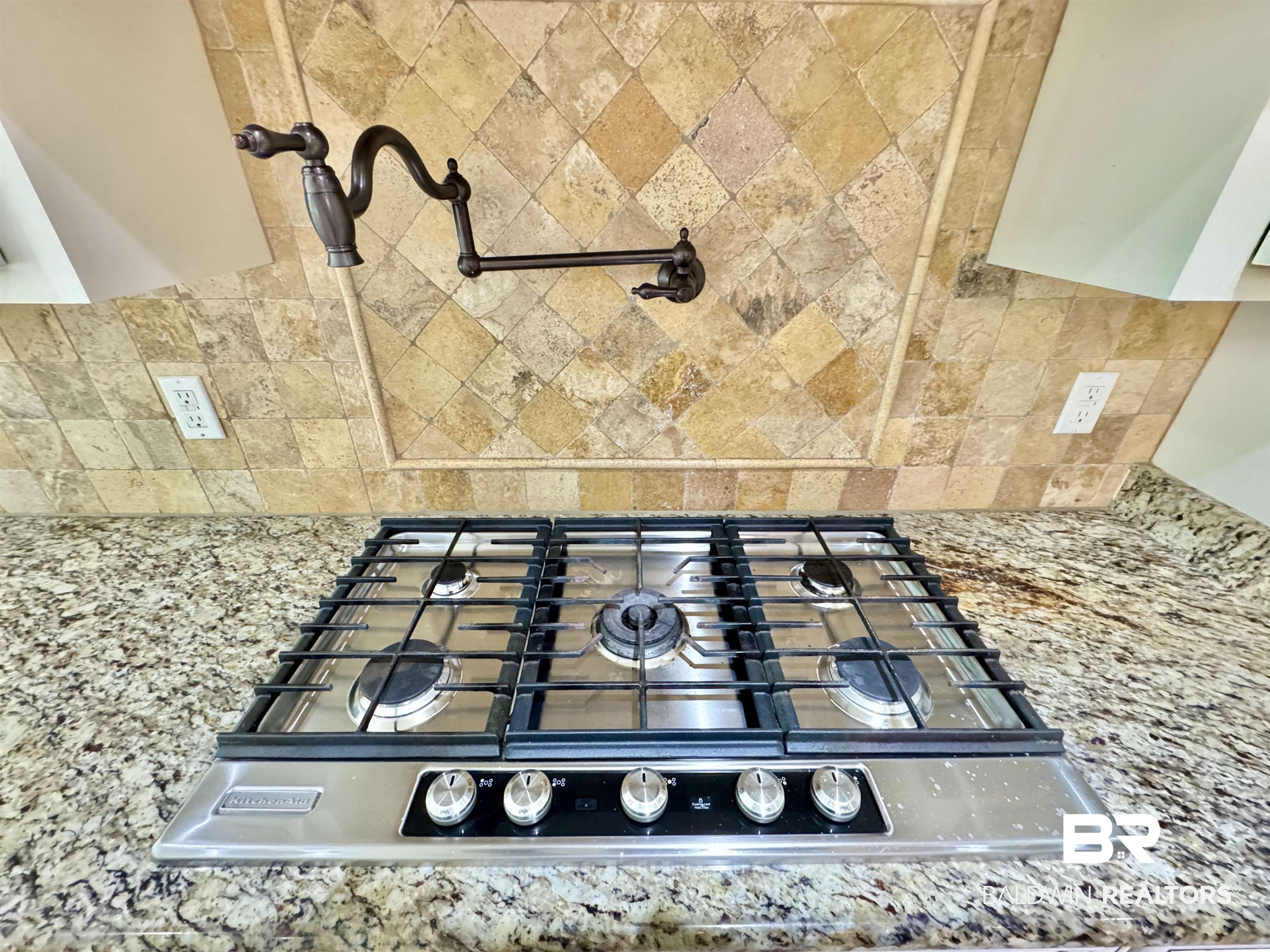 10846 County Road 138 Bay Minette, AL 36507 - Photo 21 of 53 Details featuring stainless steel gas stovetop, tasteful backsplash, and stone counters